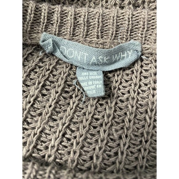 Dont Ask Why Brown Pullover Long Sleeve Knit Sweater Made in Italy ONE SIZE - Picture 6 of 10